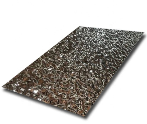 0.65mm Silver Mirror Water Ripple Stainless Steel Plate Decoration Ceilling Office