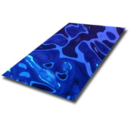 0.65mm Silver Mirror Water Ripple Stainless Steel Plate Decoration Ceilling Office