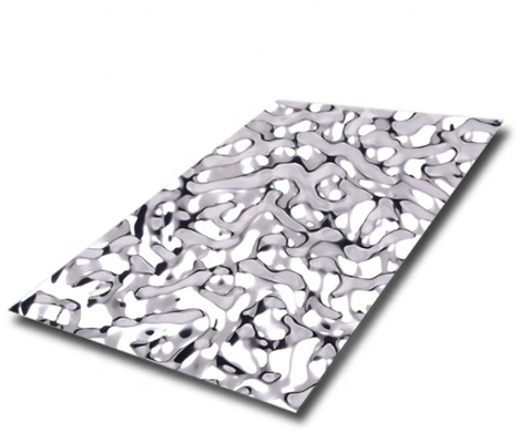 0.65mm Silver Mirror Water Ripple Stainless Steel Plate Decoration Ceilling Office