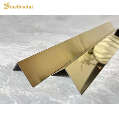 Golden Mirror L Shape Stair Tile Trim Stainless Steel Metal Tile Profile