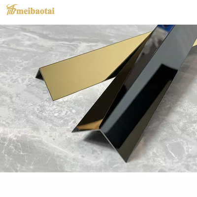 Golden Mirror L Shape Stair Tile Trim Stainless Steel Metal Tile Profile