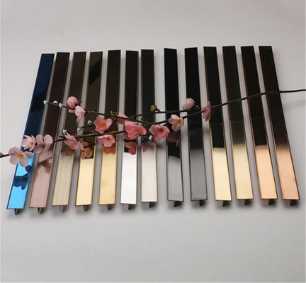 2438mm Stainless Steel Effect Tile Trim 304 Stainless Steel Tile Strip