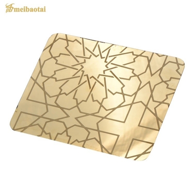 0.95mm Thickness Elevator Stainless Steel Sheet Gold Rose Polished Finish Etching