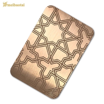Rose Gold Mirror Etching Stainless Steel Sheet Cold Rolled SS Plate