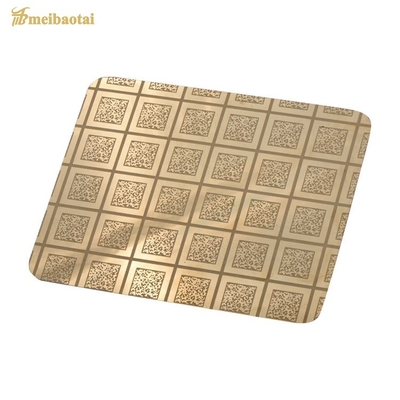 0.95mm Thickness Elevator Stainless Steel Sheet Gold Rose Polished Finish Etching