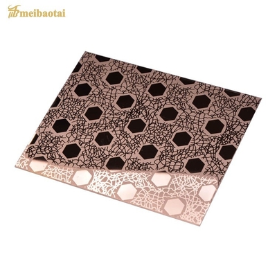 0.95mm Thickness Elevator Stainless Steel Sheet Gold Rose Polished Finish Etching