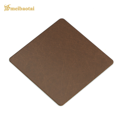 2438mm Length Decorative Stainless Steel Sheet SS201 Sandblasted Bronze Rose Gold Color