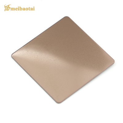 2438mm Length Decorative Stainless Steel Sheet SS201 Sandblasted Bronze Rose Gold Color