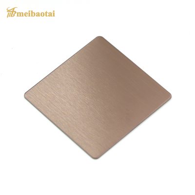 2438mm Length Decorative Stainless Steel Sheet SS201 Sandblasted Bronze Rose Gold Color