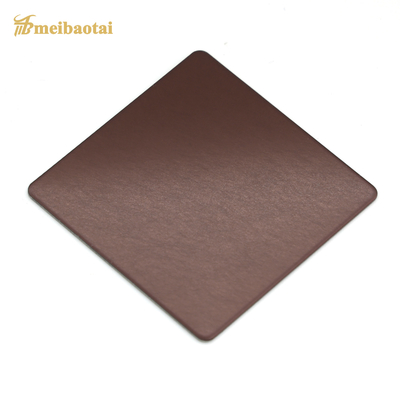 2438mm Length Decorative Stainless Steel Sheet SS201 Sandblasted Bronze Rose Gold Color