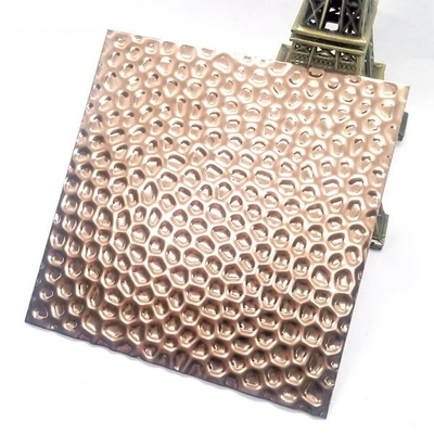 Rose Gold Mirror Honeycomb Stamped Stainless Steel Sheet