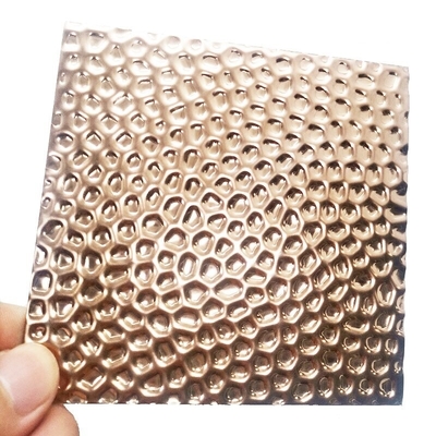 Rose Gold Mirror Honeycomb Stamped Stainless Steel Sheet