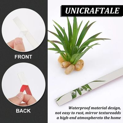 Silver Mirror Hairline Metal Stainless Steel Adhesive Roll Flat Tape