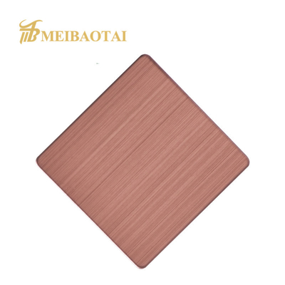 1219x2438mm Hairline Stainless Steel Sheet Gold Color Coating Decoration