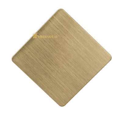 1219x2438mm Hairline Stainless Steel Sheet Gold Color Coating Decoration