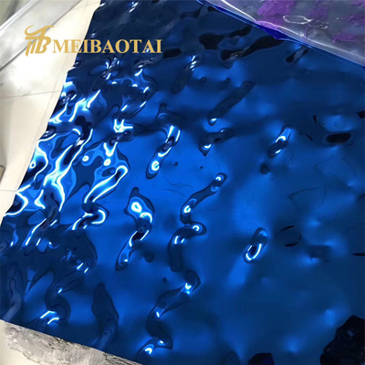PVD Water Ripple Stainless Steel Sheet , 0.55mm Polished Stainless Plate