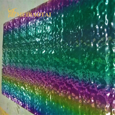 70 Micron Water Wave Stainless Steel Panel , PVD Metal Sheet For Kitchen Wall
