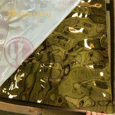 Stamped Gold Pvd Stainless Steel Sheet ODM Available With 7c PVC Film