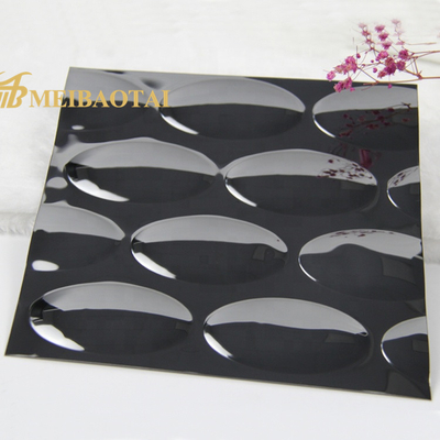 0.9 Mm Stainless Steel Sheet , DIN Black Oval Pattern Ss Embossed Sheet