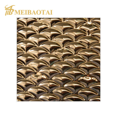 Gold Silver Polished Embossed 201 Stainless Steel Decorate Plate