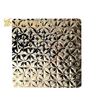 Gold Silver Polished Embossed 201 Stainless Steel Decorate Plate