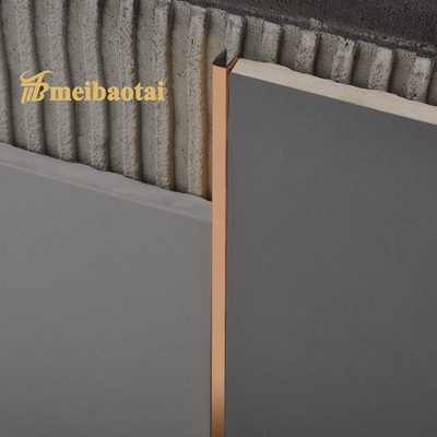 PVD Rose 6mm Stainless Steel Tile Trim JIS Standard For Wall Decorative