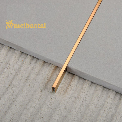 PVD Rose 6mm Stainless Steel Tile Trim JIS Standard For Wall Decorative