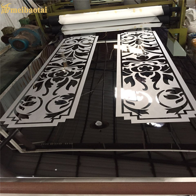 Flower Etched Stainless Steel Sheet , Ss 304 Sheet 2438mm Size