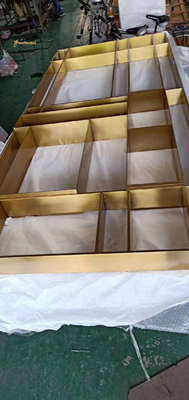Gold Mirror  Hairline Stainless Steel Room Divider Decoration Room ,Lobby
