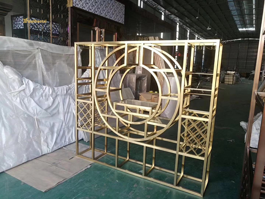 Gold Mirror  Hairline Stainless Steel Room Divider Decoration Room ,Lobby
