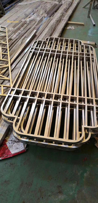 Gold Mirror  Hairline Stainless Steel Room Divider Decoration Room ,Lobby
