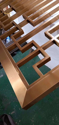 Rose Gold  SS201 Steel Frame Room Divider EN Standard PVD Coating