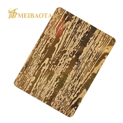 Wood Grain Pattern Embossed Stainless Steel Sheet Decorative Wall