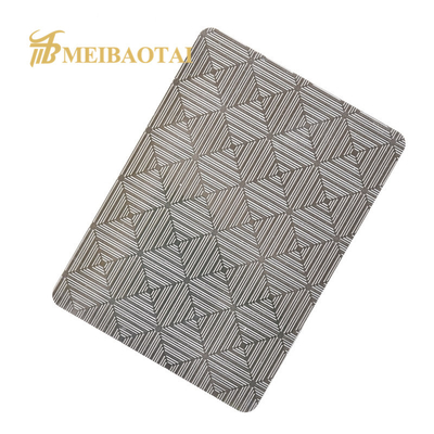 SS201 304 0.8mm Stainlesss Steel Embossed Sheet Decoration Wall Plate