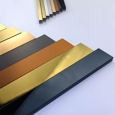 Zastosowany rozmiar 304 profil z stali nierdzewnej w kształcie U z barwną powłoką PVD dla aplikacji do wykończenia płytek i kanałów U