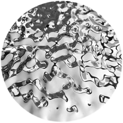 Silver Mirror Glossy SS Metal Dekoracyjny talerz Water Ripple Pattern