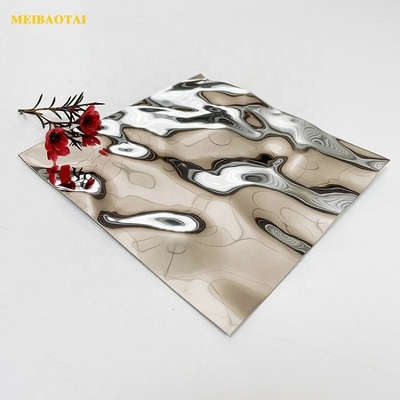 8k Mirror Water Ripple Stainless Steel Sheet 3D Emboss Stainless Steel Panel