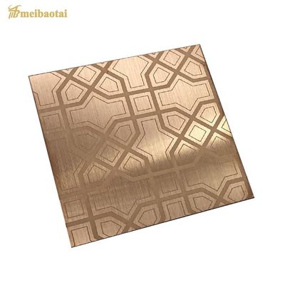Dobra cena Panel windykowy ze stali nierdzewnej 304 w kolorze różowego złota z lustrzanym wykończeniem, w rozmiarze 1219x2438mm w Internecie