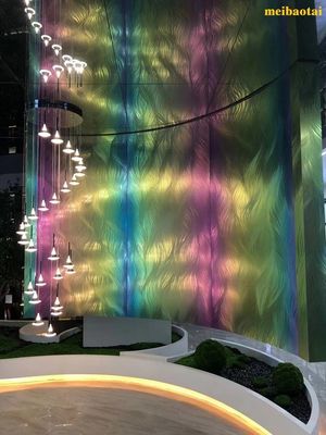 Dobra cena Dostosowany wzór laserowy Tęczowa dekoracja z blachy ze stali nierdzewnej Lobby w Internecie
