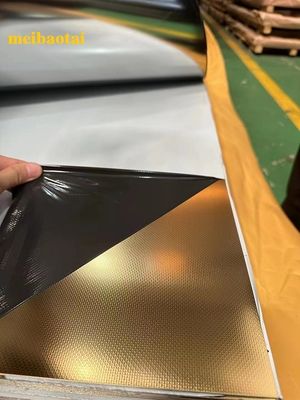 Dobra cena Złote lustro lniane wygrawerowane blachy ze stali nierdzewnej 4 stopy w Internecie