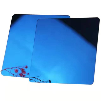 4*8FT Błękitne lusterko Pvd Farbowe powłoki blachy ze stali nierdzewnej