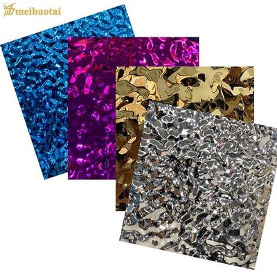Dobra cena Srebrne lusterkowy wykończenie wody faliste blachy ze stali nierdzewnej 1219x2438mm Rozmiar z grubością 0,65mm do użytku dekoracyjnego w Internecie