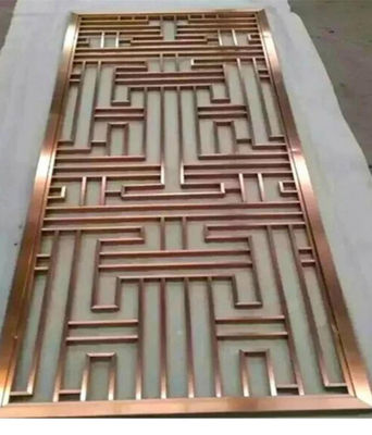 Niestandardowy projekt ze stali nierdzewnej, przegroda pokojowa z powłoką w kolorze różowego złota i grubością 8 mm do przestrzeni wewnętrznych i zewnętrznych