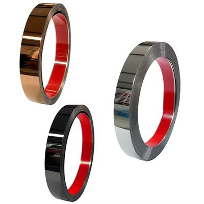 Dobra cena Złota Różowe Złoto Lustro Metal Stal Nierdzewna Samoprzylepna Rolka Płaska Taśma w Internecie