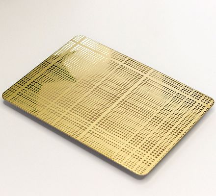 Dobra cena Złote lustro wykończenie 304 ze stali nierdzewnej Etched Sheet Dekoracyjna tablica 1219x2438mm Rozmiar w Internecie