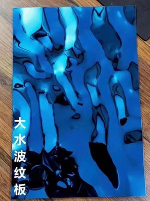 Dobra cena. PVD Blue Mirror Color Sheet Water Ripple Stainless Steel Plate w Internecie