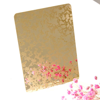 Gold Mirror Etched Design Stainless Steel Sheet Decor Sheet