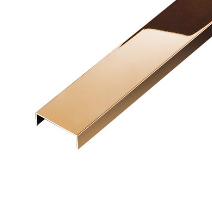 Dobra cena SS304 Rose Gold Hairline Mirror Finish Anti Finger Print Stal Nierdzewna Stal U Kształt Listwy Dekoracyjnej Ściennej w Internecie