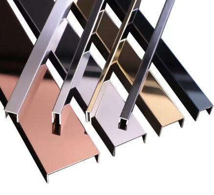Antyodciskowa powłoka PVD w kolorze 0,65 mm stal nierdzewna profil U do dekoracyjnego wykończenia krawędzi ścian