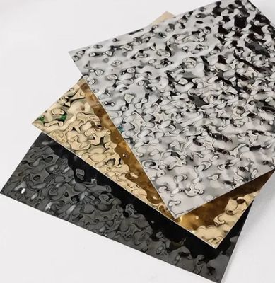 Dobra cena. Dekoracja sufitu z blachy ze stali nierdzewnej w kolorze lustrzanym, z efektem fal wodnych w Internecie